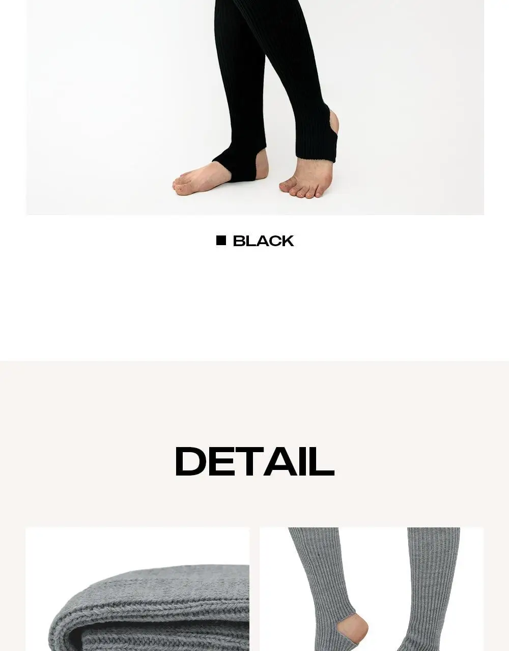 [류혜영 PICK] 마른파이브 넉넉 리브드 니트 레그워머 3colors (블랙/아이보리/라이트그레이) 상세페이지 37